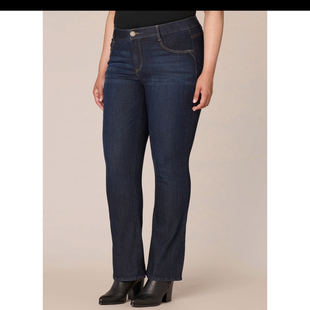 Democracy "Ab"solution® Indigo Itty Bitty Bootcut Plus Jeans Size 16W - Picture 2 of 15